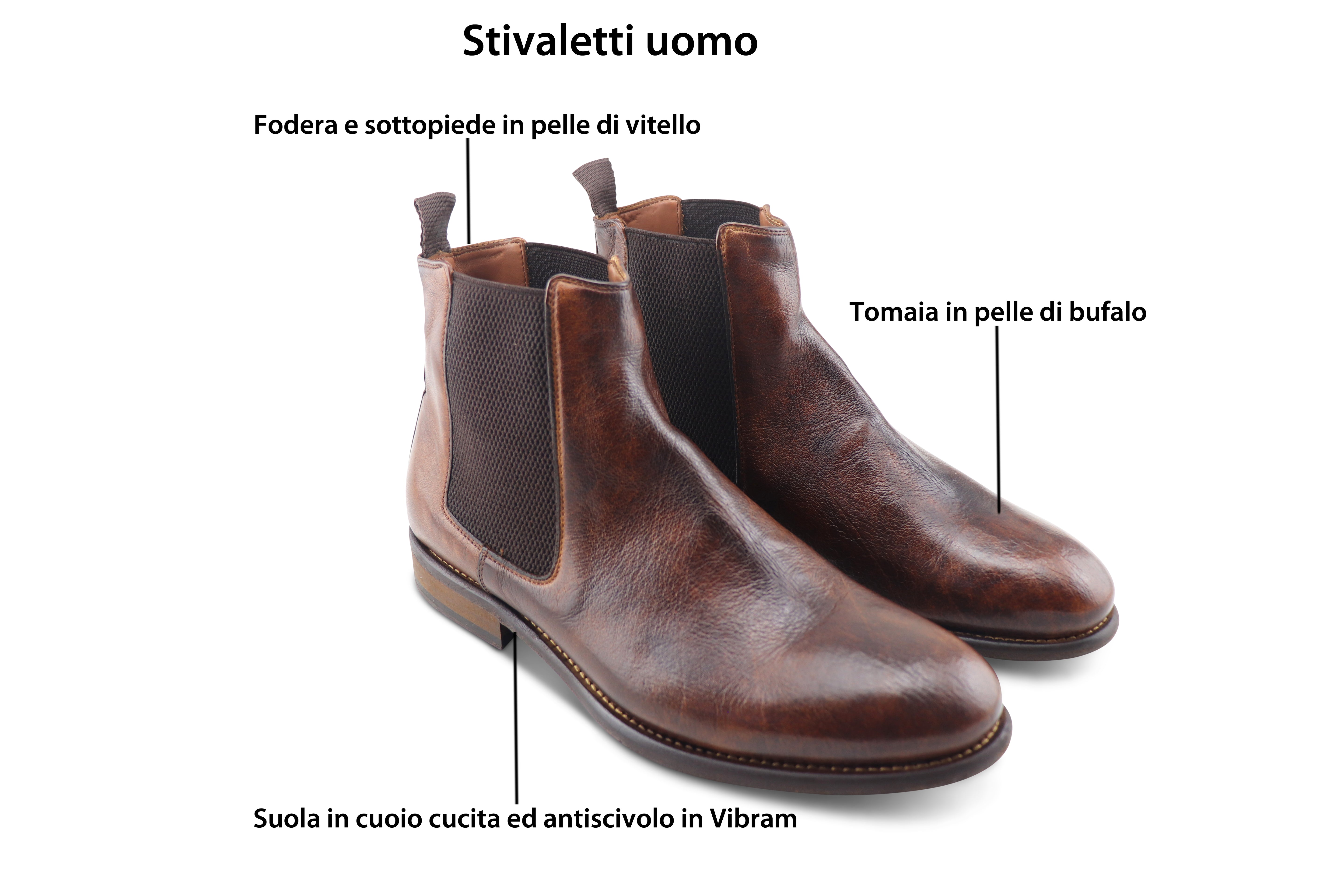 Stivaletti uomo cerro in pelle