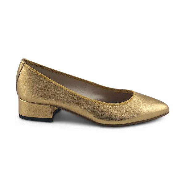 Ballerine in pelle laminata color oro