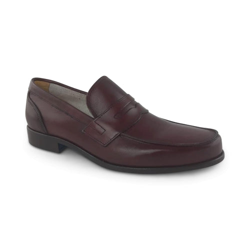 Mocassini da uomo in pelle bordeaux