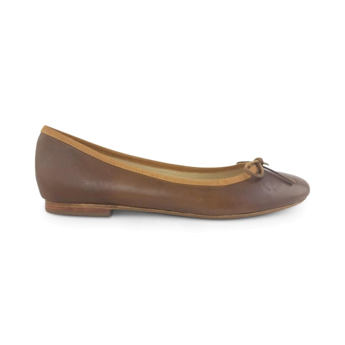 Ballerine in pelle color brandy