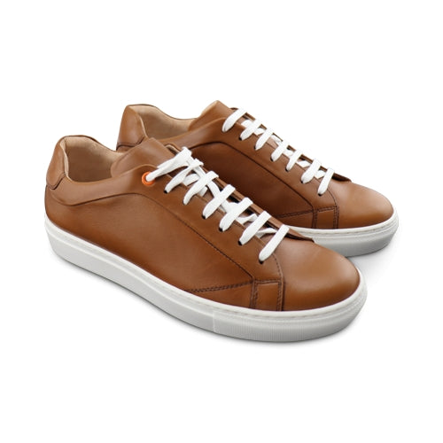 Sneakers in vera pelle color cuoio