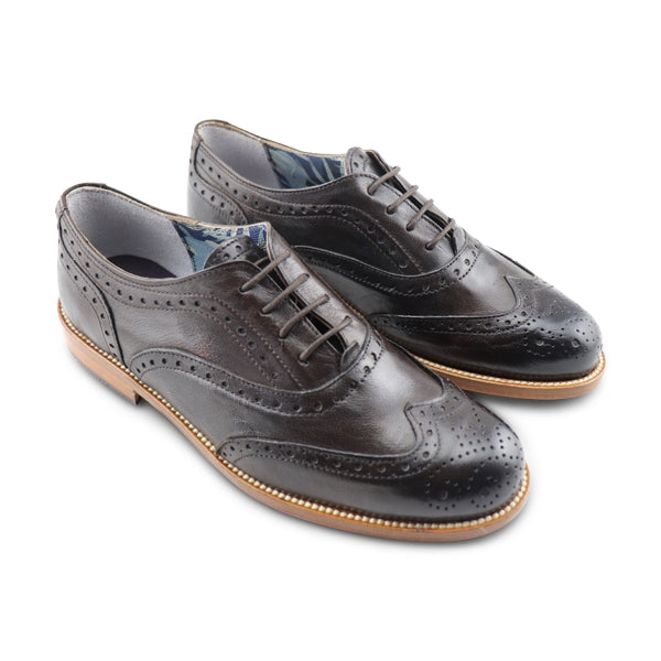 Women's Oxford shoes in dark brown leather – Otisopse