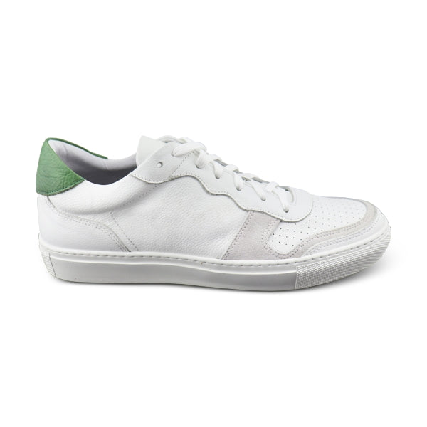 Sneakers in pelle con riporto verde