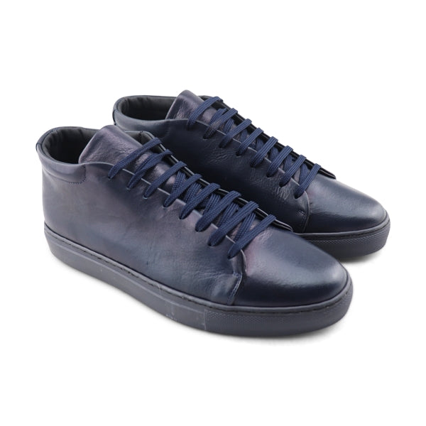 Sneakers alte in pelle blu