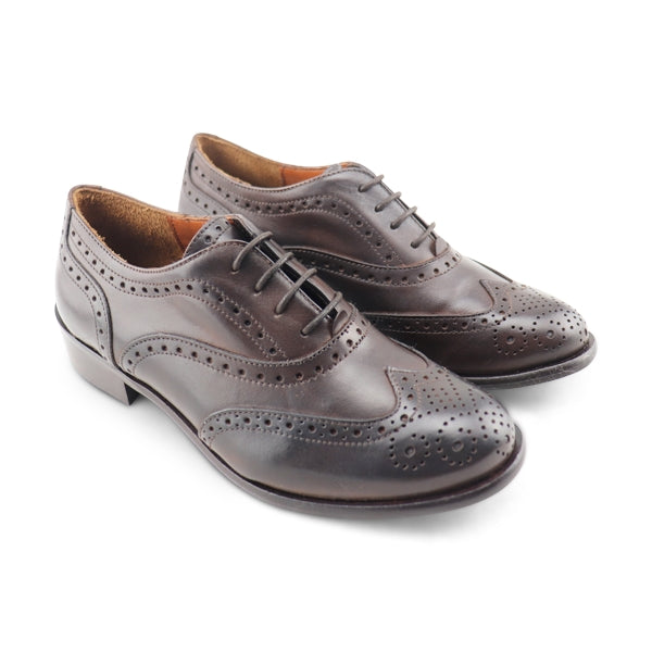 Women's Oxford shoes in dark brown leather – Otisopse