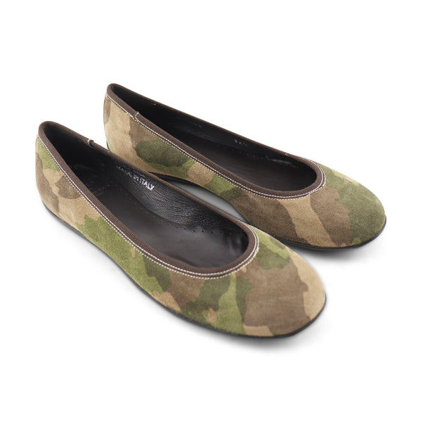 Ballerine in camoscio camouflage