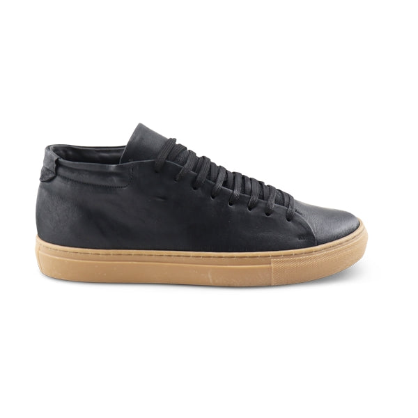 Sneakers alta in pelle nero