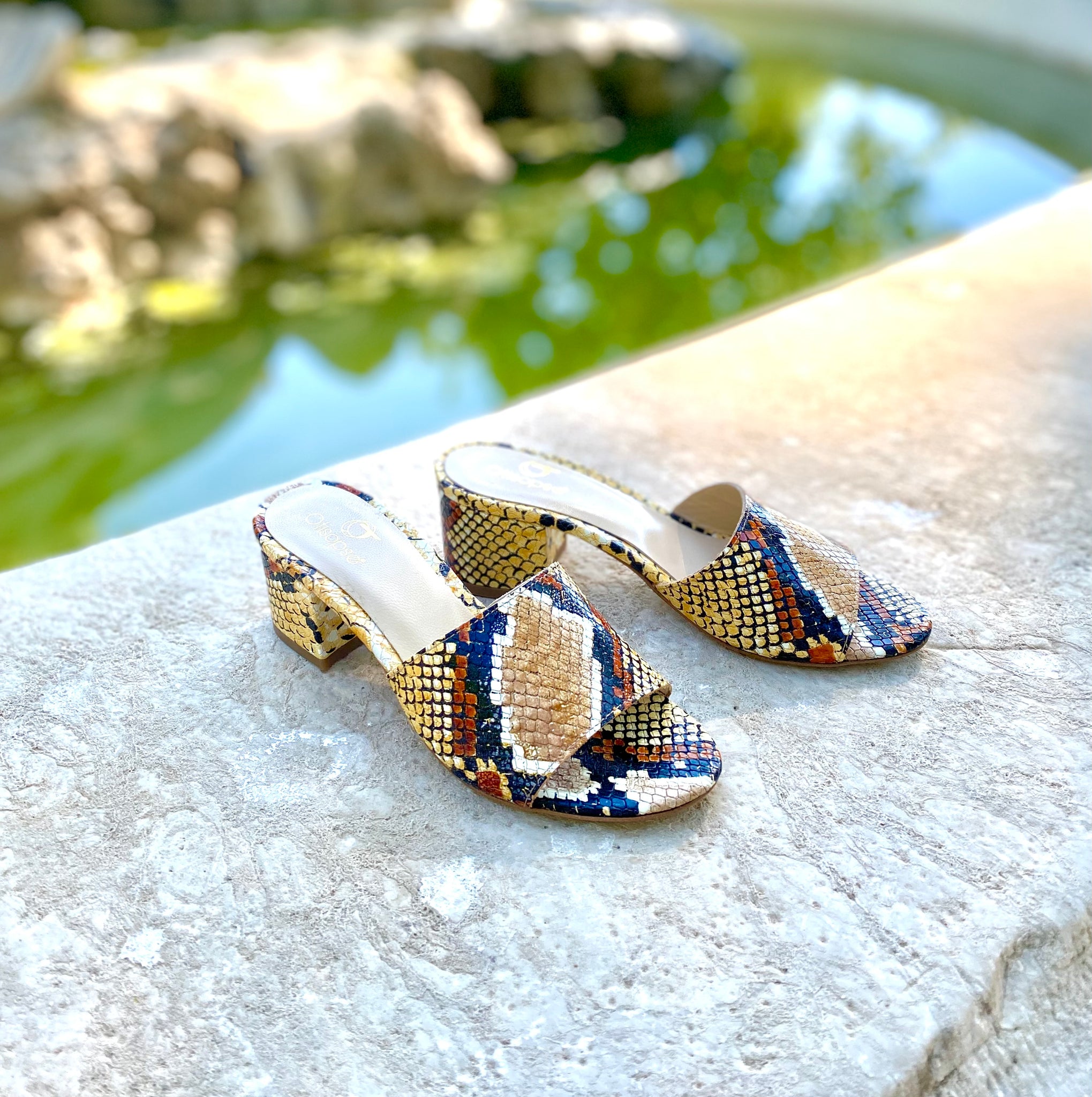 Python leather sandals