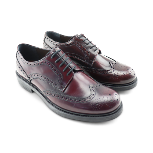 scarpe derby in pelle abrasivata bordeaux