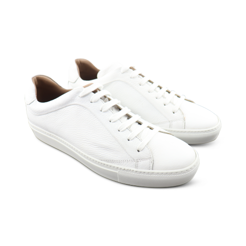 Sneakers bianche in pelle bottalata